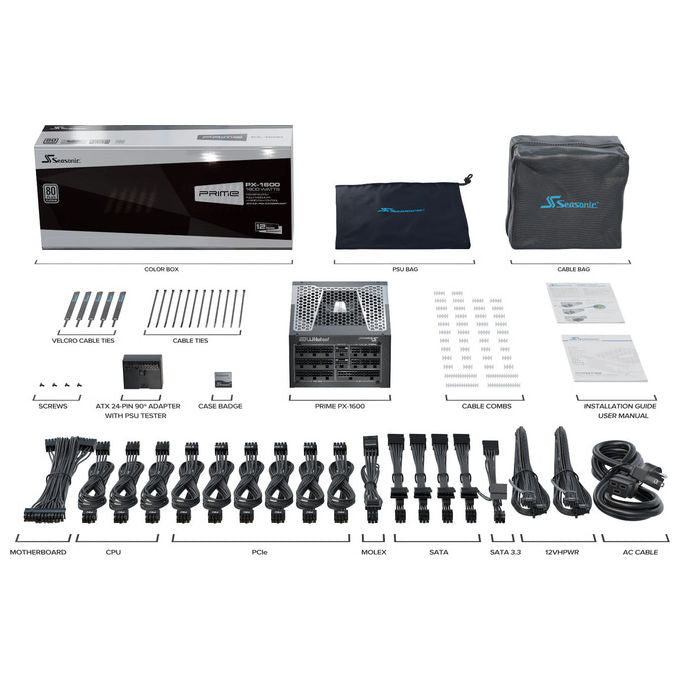 Seasonic ATX3 PRIME PX 1600 W Alimentatore ATX 1600 W 80 PLUS Platinum Completamente Modulare colore Nero