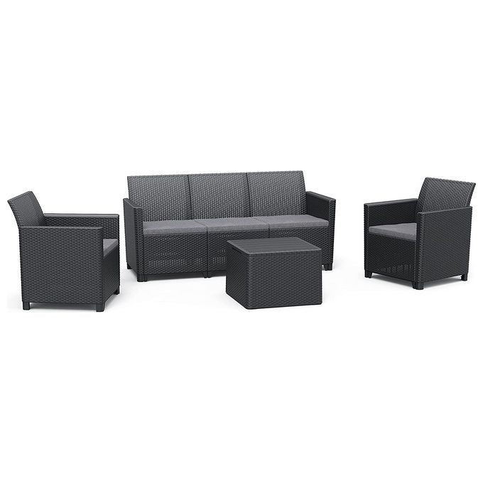 Keter Claire Lounge Set 3 Seater Grafite