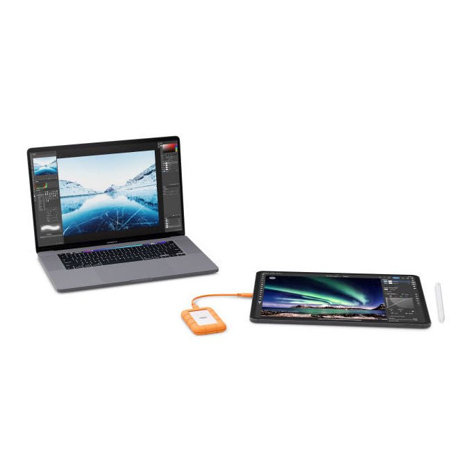 LaCie STND1000400 Rugged SSD4 SSD Esterno 1 TB USB-C fino a 4000 MB-s colore Grigio Arancione