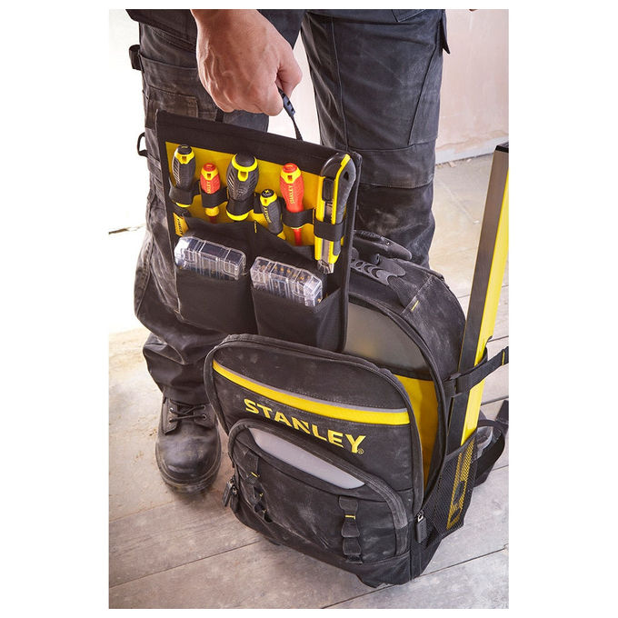 Stanley STST83307-1 Cassetta per Attrezzi con Tasche con Cerniera e Tracolla colore Nero Giallo