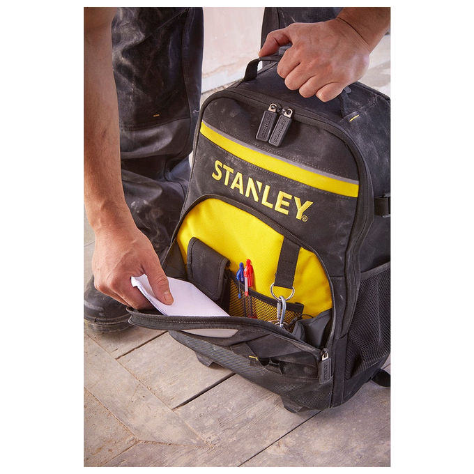 Stanley STST83307-1 Cassetta per Attrezzi con Tasche con Cerniera e Tracolla colore Nero Giallo