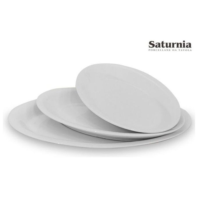 Saturnia SU1256 Piatto Ovale Cm.32 Roma-Bianco