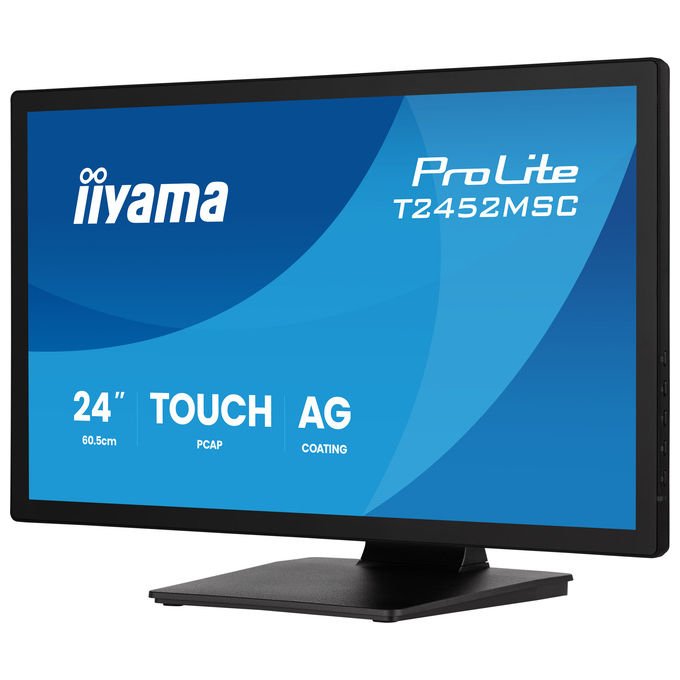 Iiyama T2452MSC-B2AG ProLite Monitor 24'' Full HD IPS Touchscreen 1920x1080 120 Hz Altoparlanti Integrati Hub USB 3.2 Gen 1 colore Nero