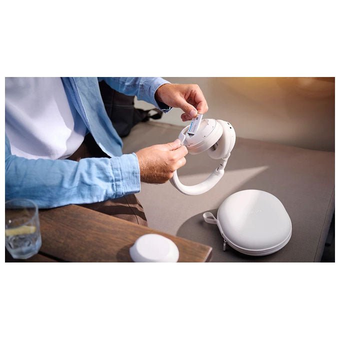 Philips TAH6000WT-00 Cuffie Over-ear con Cancellazione Attiva del Rumore Bluetooth 6.0 80 ore di autonomia colore Bianco