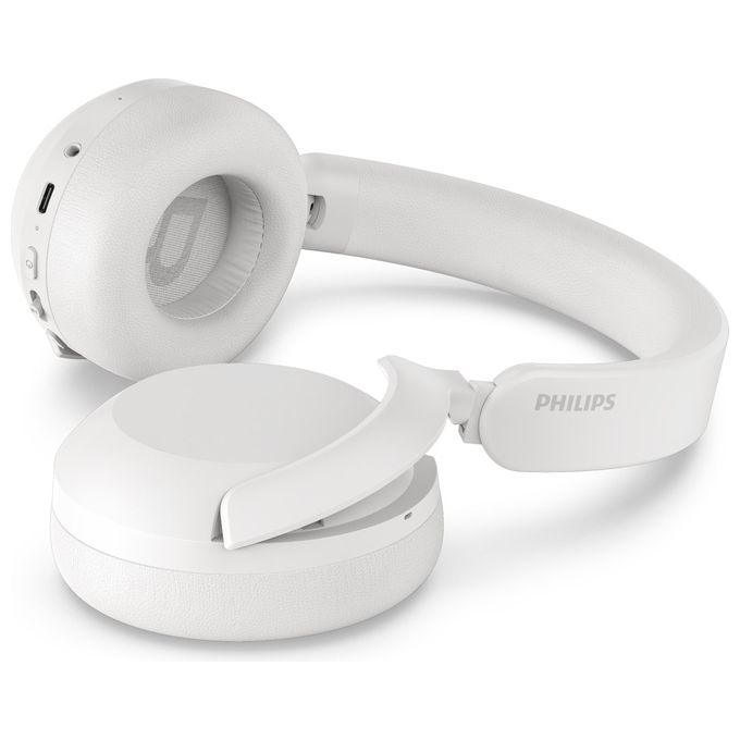 Philips TAH8000EWT-00 Cuffie Wireless Over-ear con Cancellazione Attiva del Rumore Bluetooth 5.4 Fino a 70 ore di autonomia colore Bianco