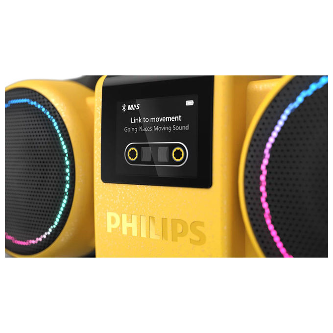 Philips TAMS60 The Roller Boombox Altoparlante Bluetooth 120 W max IP67 24 ore batteria colore Giallo