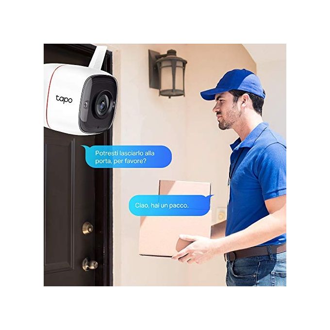 Tapo C310 Telecamera Wi-Fi Esterno FHD 1296P, Telecamera IP di Sorveglianza, Notifiche in Tempo Reale, Visione Notturna fino 30m, Impermeabile IP66, 2 Vie Audio, Compatibile con Alexa