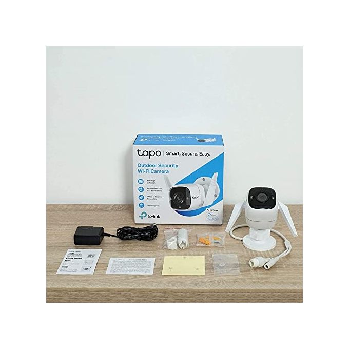 Tapo C310 Telecamera Wi-Fi Esterno FHD 1296P, Telecamera IP di Sorveglianza, Notifiche in Tempo Reale, Visione Notturna fino 30m, Impermeabile IP66, 2 Vie Audio, Compatibile con Alexa