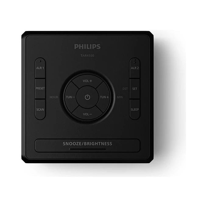 Philips TAR4500-10 Sveglia digitale con Radio FM Display LED Porta USB-C colore Nero