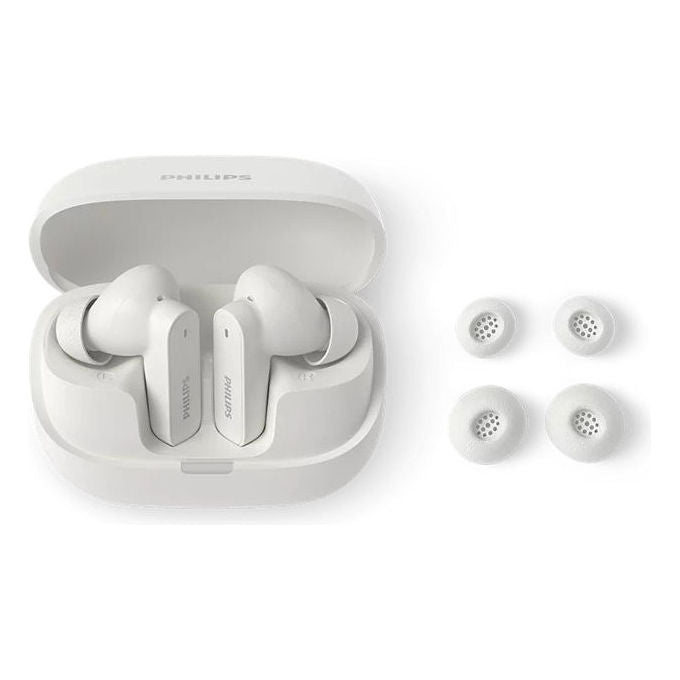 Philips TAT3000WT-00 Auricolari Bluetooth Cancellazione Rumore Attiva Fino a 48 Ore di Riproduzione colore Bianco