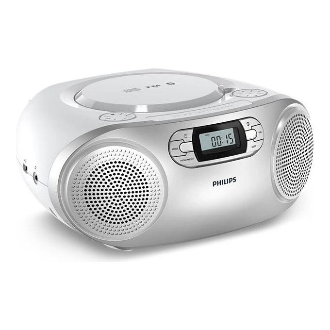 Philips TAZ2000S-10 lettore CD portatile con Bluetooth 6.0 riproduzione CD CD-R CD-RW altoparlanti incorporati 2 da 6,35 cm potenza 3 W colore Argento