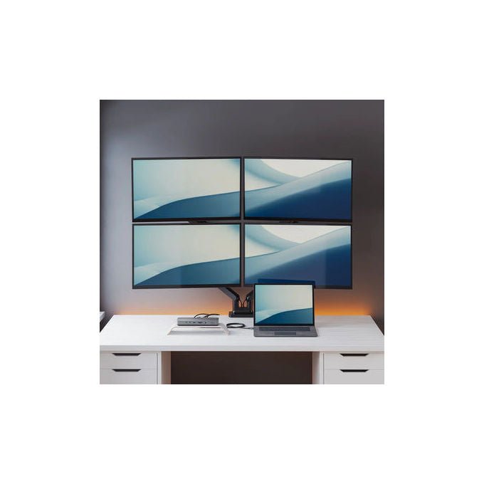 Alogic TB4DU4 Docking Station Thunderbolt con 2 HDMI 1 DisplayPort 2 Thunderbolt 4 Lettore SD-MicroSD Alimentazione 96 W colore Grigio Nero