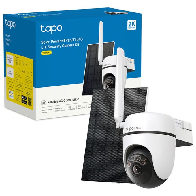TP-Link TC90G KIT Kit telecamera smart 2K 4G LTE con pannello solare colore Bianco