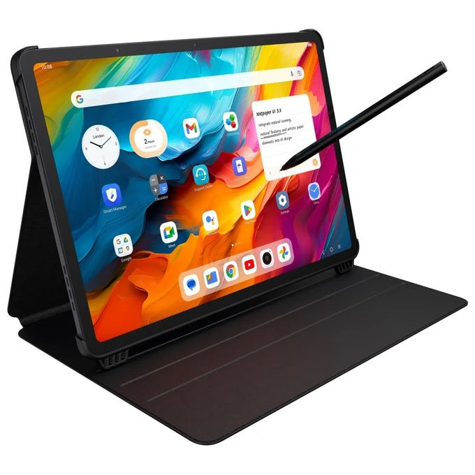 TCL NXTPAPER 14 9491G-2CLCA111-6 Tablet Android Schermo 14.3'' 2.4K 16GB RAM + 256 GB ROM WiFi Fotocamera frontale 13MP+5MP e posteriore 8MP Grigio in bundle con Flip Cover e T-Pen