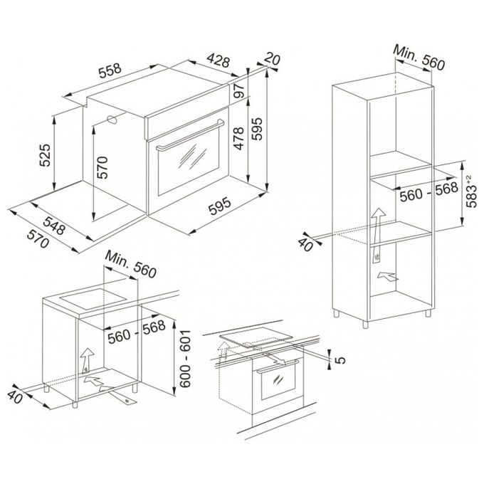 Franke FSL 86 C XS Forno Elettrico Multifunzione da Incasso Capacita' 71 Litri Classe energetica A 8 funzioni 60 cm Inox 116.0609.449