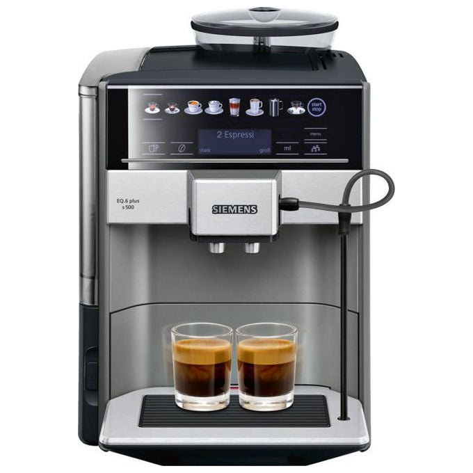 Siemens TE655503DE EQ.6 PLUS S500 Macchina da caffe' automatica Capacita' serbatoio 1.7 L Pressione 19 bar Potenza 1500 W colore Silver Black