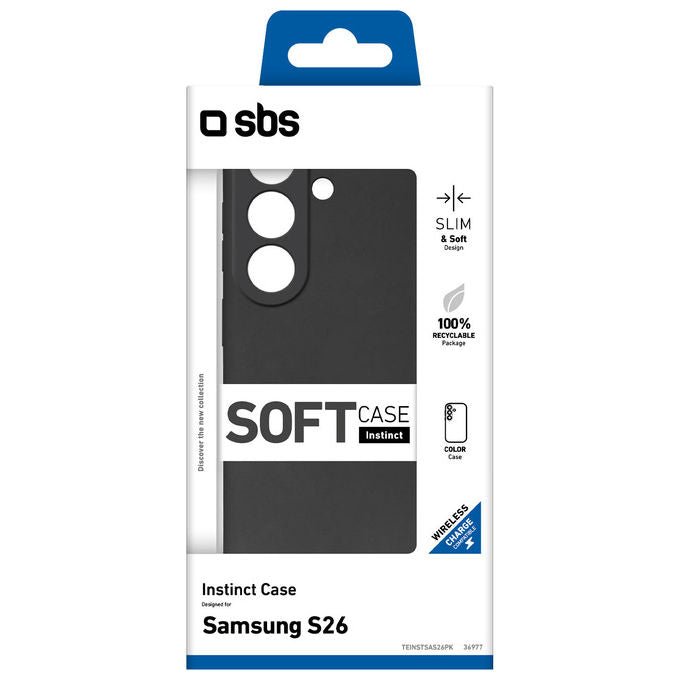 SBS TEINSTSAS26K Instinct Cover Samsung Galaxy S26 TPU Microfibra Resistente agli urti colore Nero