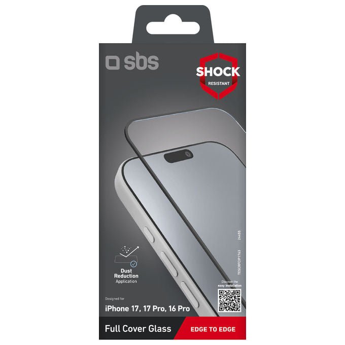 Sbs, Pellicola Proteggi Schermo Trasparente, Antiurto, Antipolvere, Per Apple Iphone 17-17 Pro-16 Pro