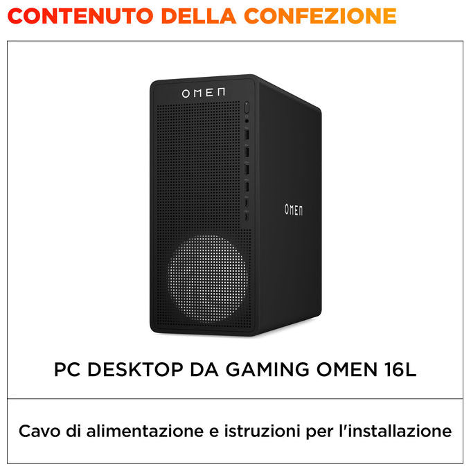 HEWLETT-PACKARD COMPUTER R78700F16GB1TBRTX50508GBW11 PC Gaming R7 8700F 16GB 1TB RTX 5050 8GB W11 colore Nero