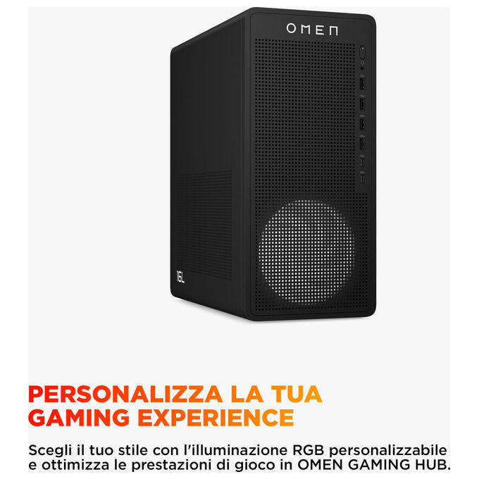 HEWLETT-PACKARD COMPUTER R78700F16GB1TBRTX50508GBW11 PC Gaming R7 8700F 16GB 1TB RTX 5050 8GB W11 colore Nero