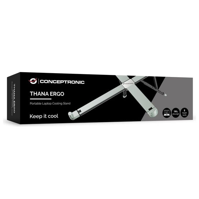Conceptronic THANA11G Supporto per Computer Portatile 17.3'' Portata 5 Kg Altezza Regolabile Lega di Zinco colore Nero