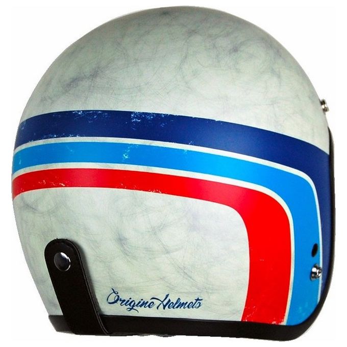 Origine Casco Jet 3 Bottoni PRIMO Classic Vintage Bianco-Blu-Azzurro-Rosso taglia XS