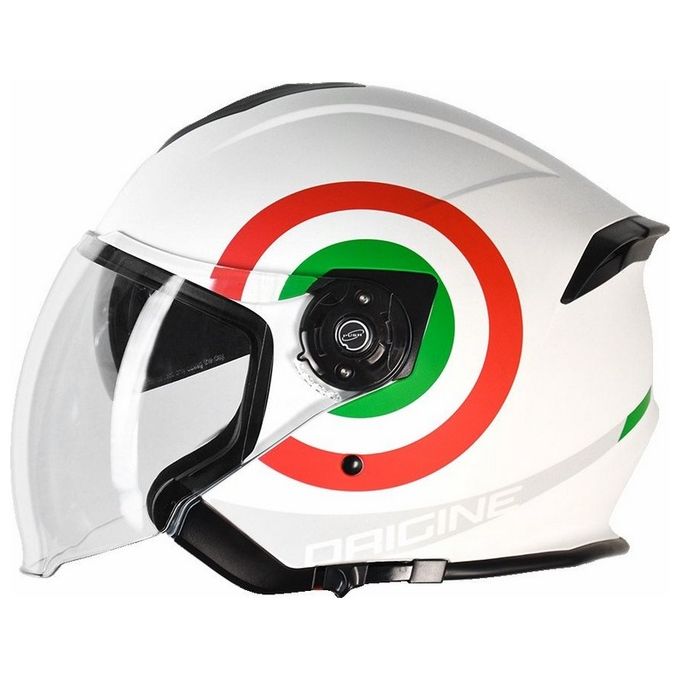 Origine Casco Jet con visiera lunga e visierino parasole interno PALIO 2.0 Italy Bianco taglia XL