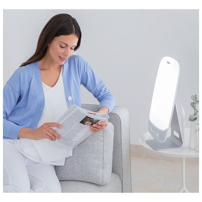 Beurer TL95 Lampada per Terapia della Luce 14000 Lux 6 Livelli di Luminosita' Tecnologia LED SunLike colore Bianco-Alluminio