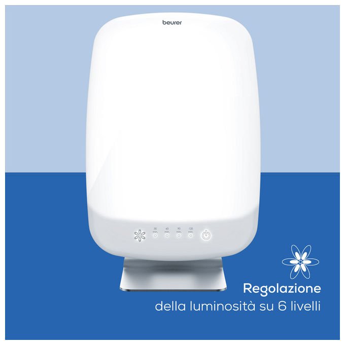 Beurer TL95 Lampada per Terapia della Luce 14000 Lux 6 Livelli di Luminosita' Tecnologia LED SunLike colore Bianco-Alluminio