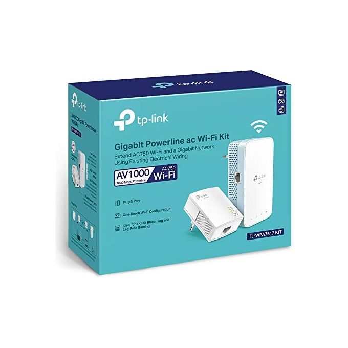 Tp-Link TL-WPA7517 Kit Adattatore di Rete Powerline 1000 Mbit-s Collegamento Ethernet Lan Wi-Fi Bianco