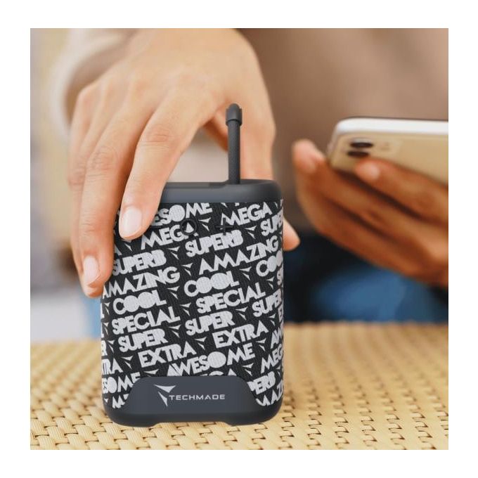 Techmade Speaker Senza Filo Pattern Nero