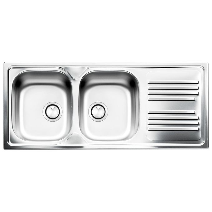 Apell TM1162ILBC Serie Atmosfera Lavello Acciaio Prelucidato da Incasso Gocciolatoio a Sinistra 2 Vasche 116x50cm