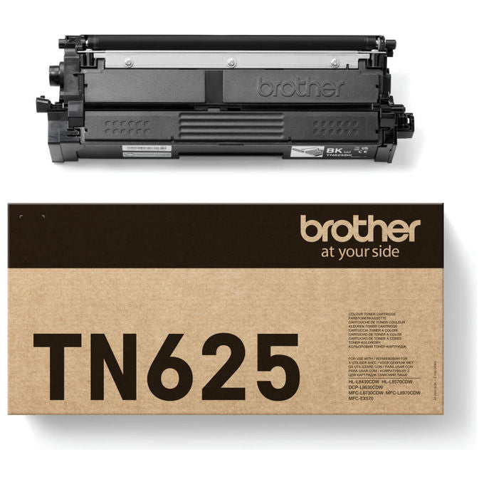 Brother TN-625BK Cartuccia Toner Nero Originale Resa 3000 Pagine per Modelli HL L8430CDW L8570CDW MFC L8730CDW L8970CDW colore Nero