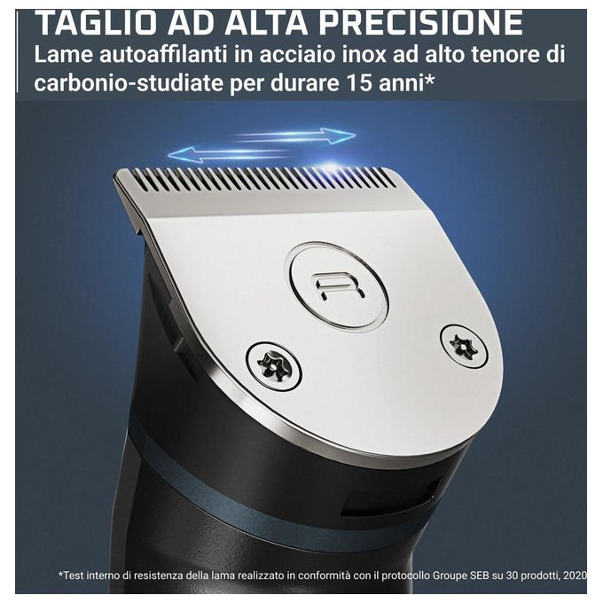 Rowenta TN9650 X Series 700 Regolabarba Multifunzione 14 in 1 Lame in Acciaio al Carbonio Autoaffilanti 21 Regolazioni 270 min di Autonomia Batteria al Litio colore Nero
