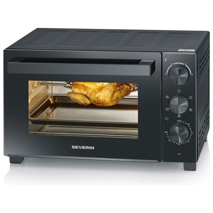Severin TO 2075 Forno con Tostapane 30 L 1600 W Funzione Grill e Rotisserie (45.3x40x34.5 cm) colore Nero