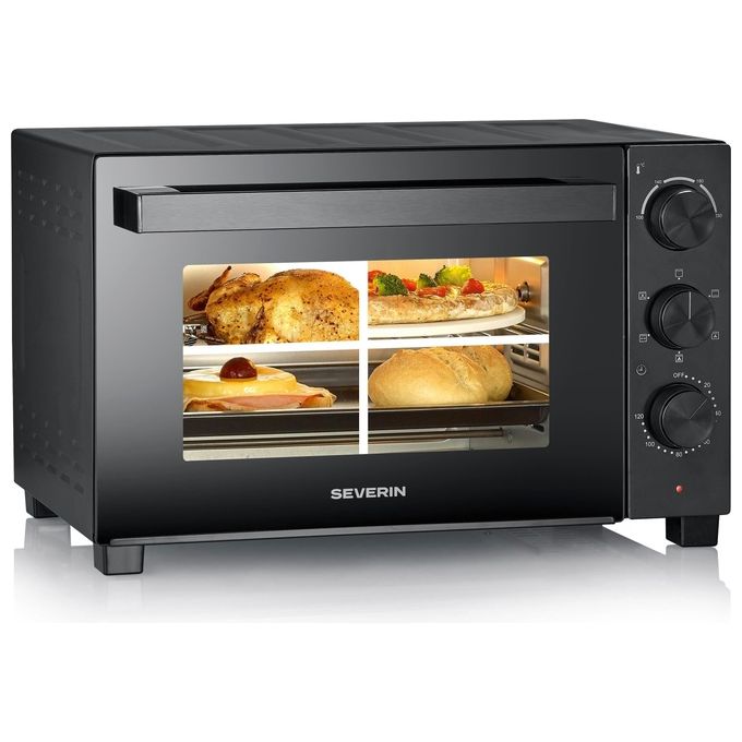 Severin TO 2075 Forno con Tostapane 30 L 1600 W Funzione Grill e Rotisserie (45.3x40x34.5 cm) colore Nero