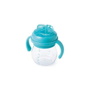 OXO Tot Transitions - Tazza Primi Sorsi 180 ml, beccuccio a mandorla, manici rimovibili, anti-perdita, senza BPA, azzurra