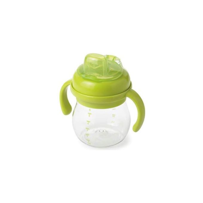 OXO Tot Transitions - Tazza Primi Sorsi 180 ml, beccuccio a mandorla, manici rimovibili, anti-perdita, senza BPA, verde