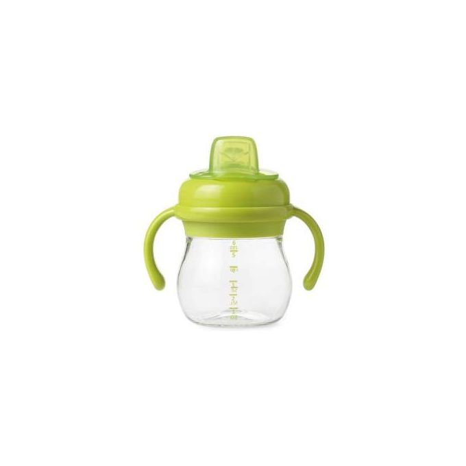 OXO Tot Transitions - Tazza Primi Sorsi 180 ml, beccuccio a mandorla, manici rimovibili, anti-perdita, senza BPA, verde
