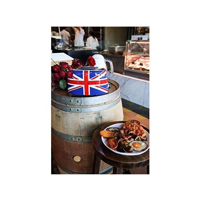 Smeg TSF01UJEU Estetica 50's Style Tostapane 2 Fette 6 Livelli di Doratura Union Jack