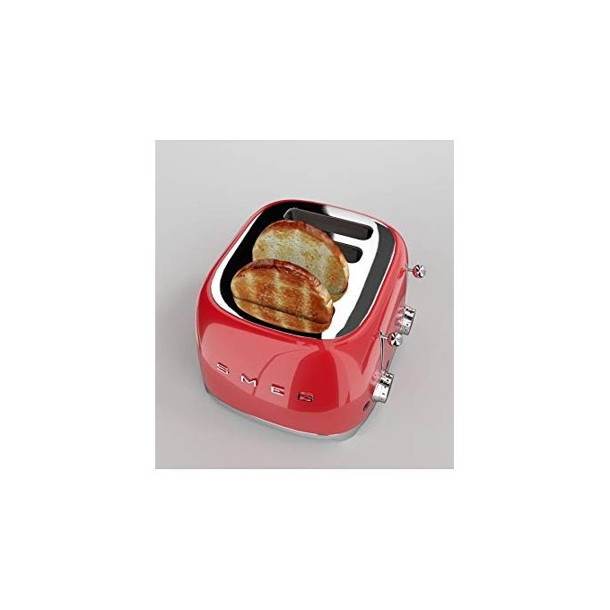Smeg TSF03RDEU Estetica 50's Style Tostapane 4 Fette 6 Livelli di Doratura Rosso