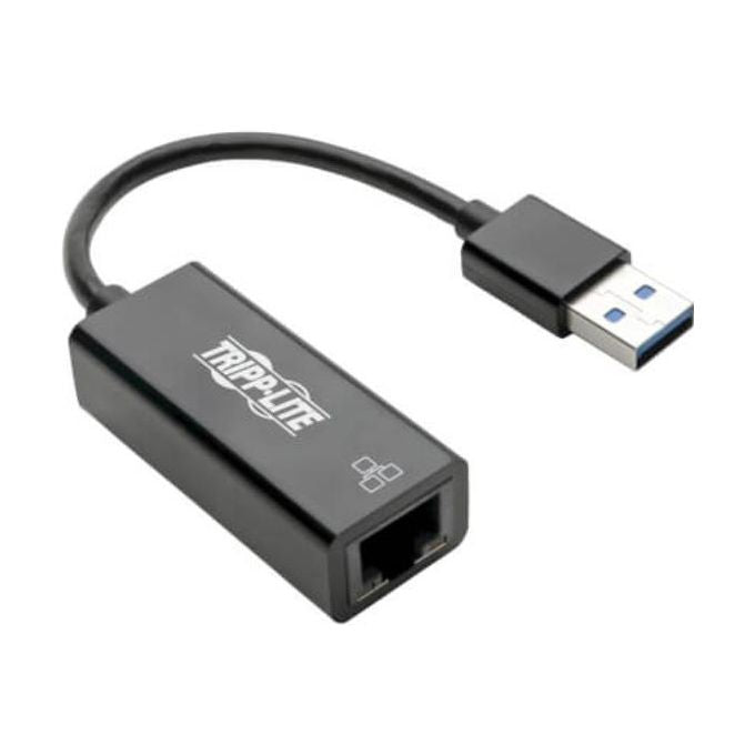 Eaton Tripp Lite USB 3.0 SuperSpeed to Gigabit Ethernet Adapter RJ45 10-100-1000 Mbps Adattatore di Rete USB 3.0 Gigabit Ethernet Nero
