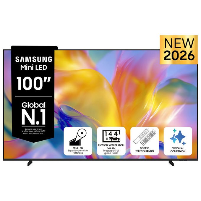 Samsung UE100M90HUXZT Mini LED M90H Smart TV 4K 100'' HDR10+ Motion Xcelerator 144Hz colore Titanio