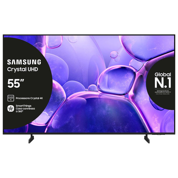Samsung UE55U8000FUXZT Crystal UHD Smart TV 55'' 4K LED Tizen HDR10+ Wi-Fi 5 Bluetooth 5.3 3 HDMI colore Nero