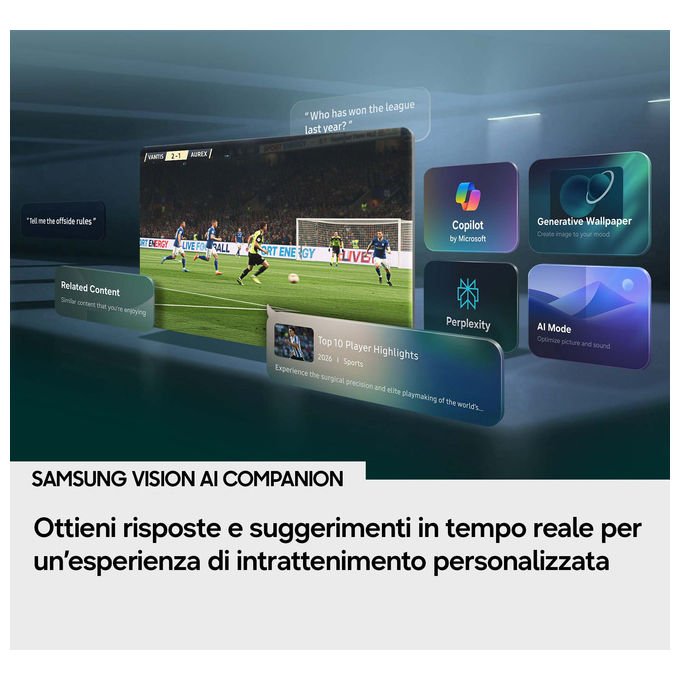 Samsung UE85M70HAUXZT Smart TV Mini LED 4K 85'' HDR10+ Vision AI Tizen VRR colore Nero Titanio
