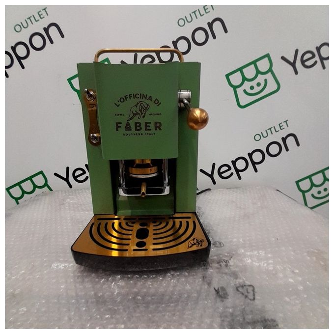 Faber Pro Deluxe Macchina da Caffe' a Cialde 44mm Acid Green Ottone per un Caffe' di Qualita' Superiore e Stile Unico