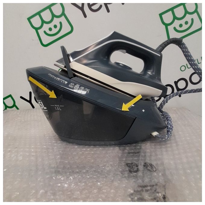 [ComeNuovo] Rowenta VR8220 Powersteam Ferro da Stiro con Generatore di Vapore Pressione Fino a 6.5 Bar 2200W 1.5 Litri con Piastra in Acciaio Inox Modalita' Eco