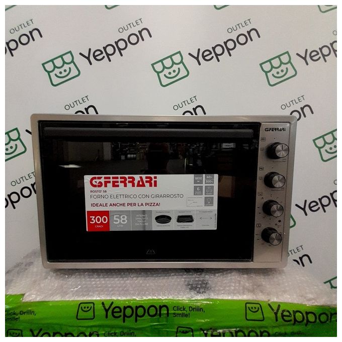 [ComeNuovo] G3Ferrari G10154 Rosto' 58 Forno Elettrico Multifunzione Ventilato con Girarrosto Capacita' 58 Litri 9 Programmi 63 cm Nero - Argento