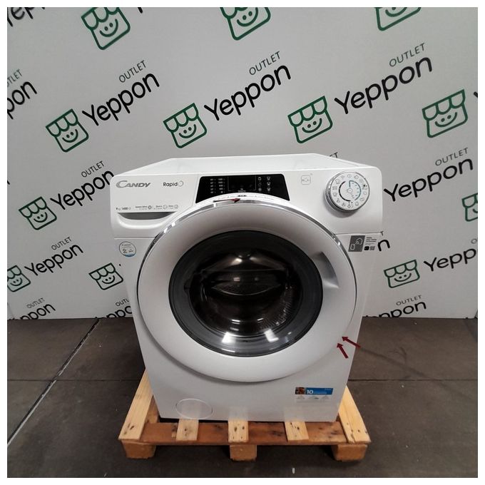 [ComeNuovo] Candy RapidÓ RO1496DWMCT-1‑S - Lavatrice frontale 9 kg, 85 cm, Classe A, 76 dB, Inverter BPM, 16 programmi, Wi‑Fi (app hOn), Bianco