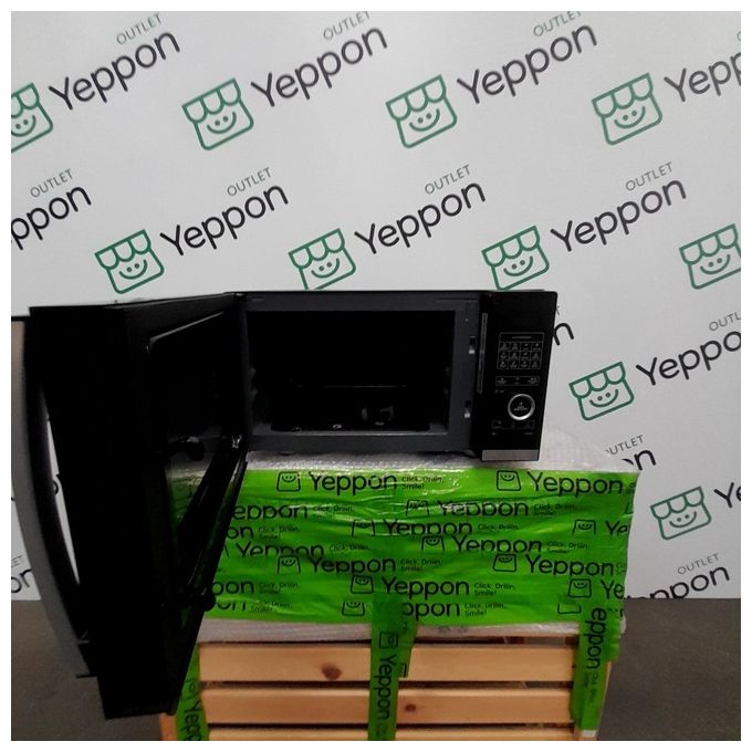 [ComeNuovo] Sharp YC‑QG234AE‑B - Forno a microonde con grill da appoggio, 23 L, 900 W, Classe A, Funzioni: microonde, grill 1 000 W, 10 livelli di potenza, defrost, ECO Mode, display LED touch, timer, luce interna, blocco bambini, colore nero-silver.